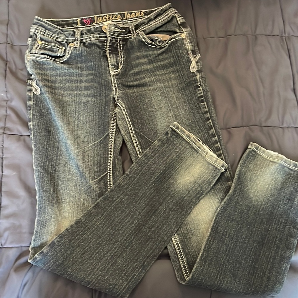Justice skinny jeans. Barely worn.